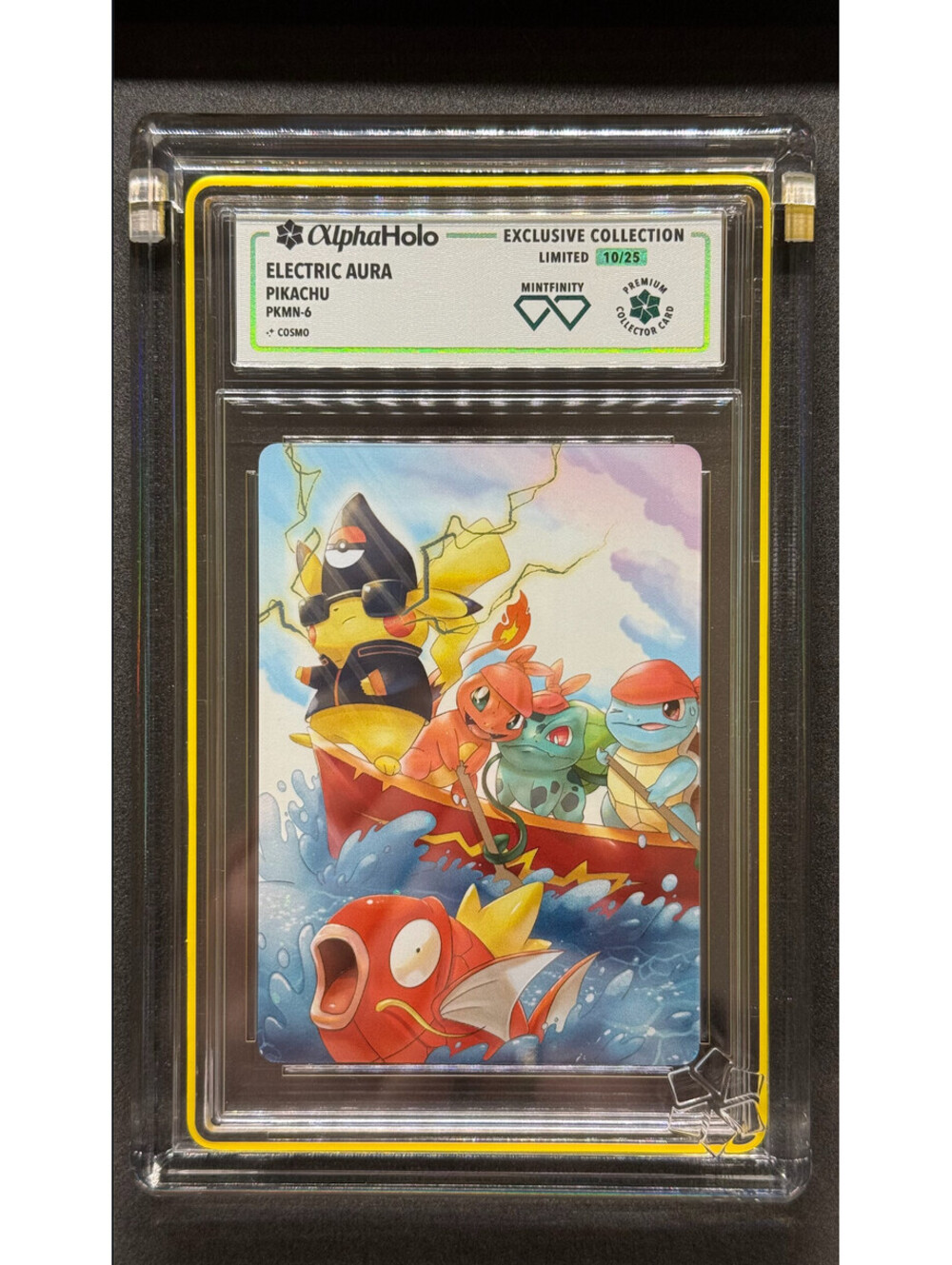 2025 AlphaHolo Electric Aura Pikachu PKMN-6 Cosmo Exclusive Collection 10/25
